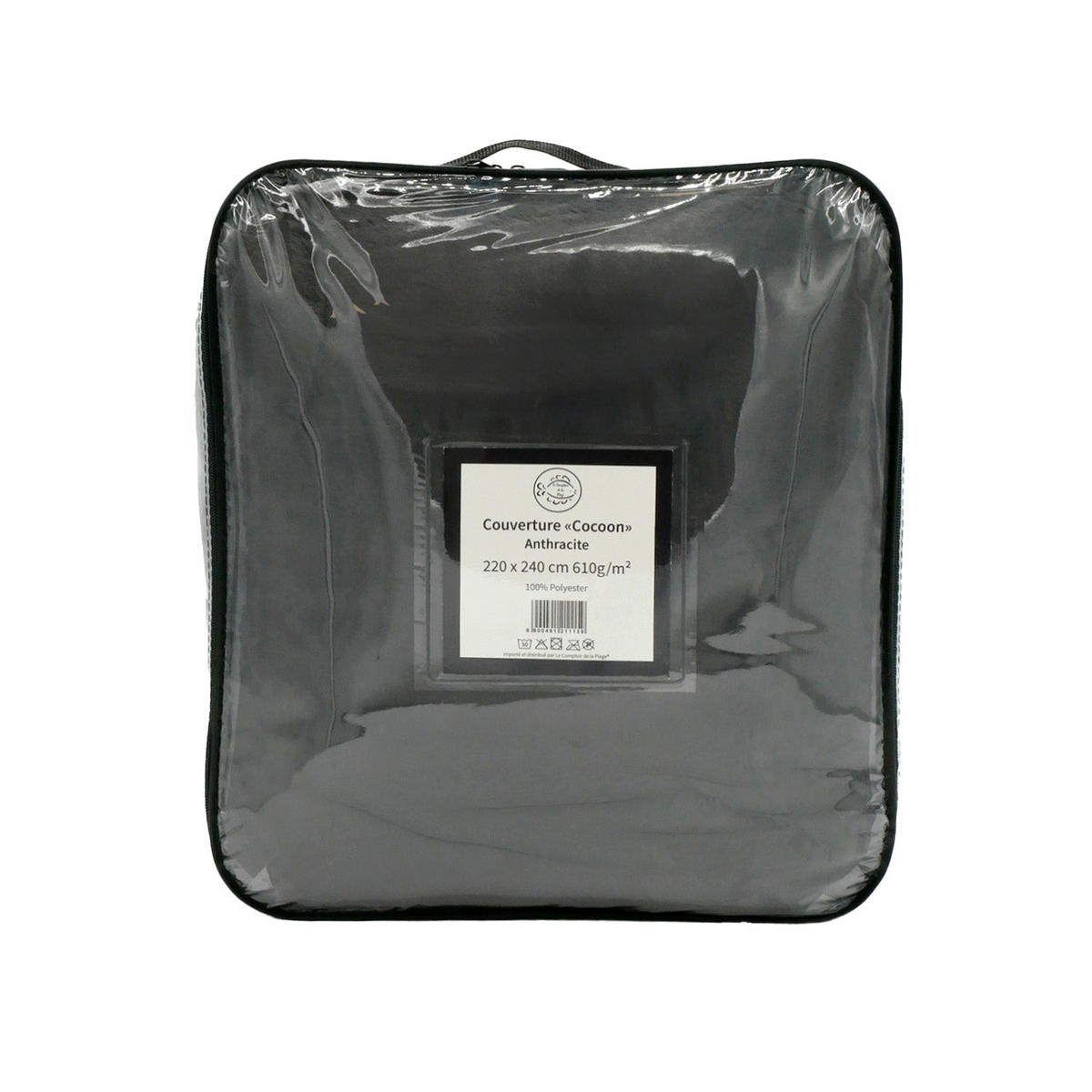 DECKE in Kaninchenoptik 220 x 240 cm, 610 g/m² – Cocoon Anthrazit - Grau, Textil (220/240cm) - LE COMPTOIR DE LA PLAGE