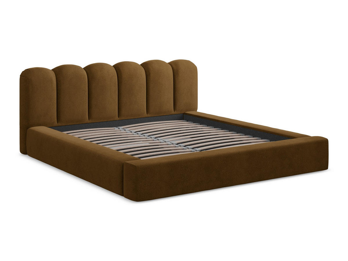 POLSTERBETT mit Bettkasten und Lattenrost 180x238 Gelb - Currygelb/Gelb, Kunststoff/Textil (140/200cm) - Makamii