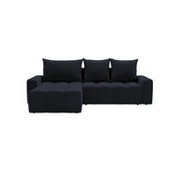 ECKSOFA Bresso Schwarz - Schwarz, Holz/Textil (255/168cm) - Graingold