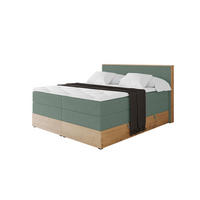 BOXSPRINGBETT LOLLI9 -KING 180x200 - H3/H4 Grün - Grün, Holzwerkstoff (180/200cm) - ALTDECOR
