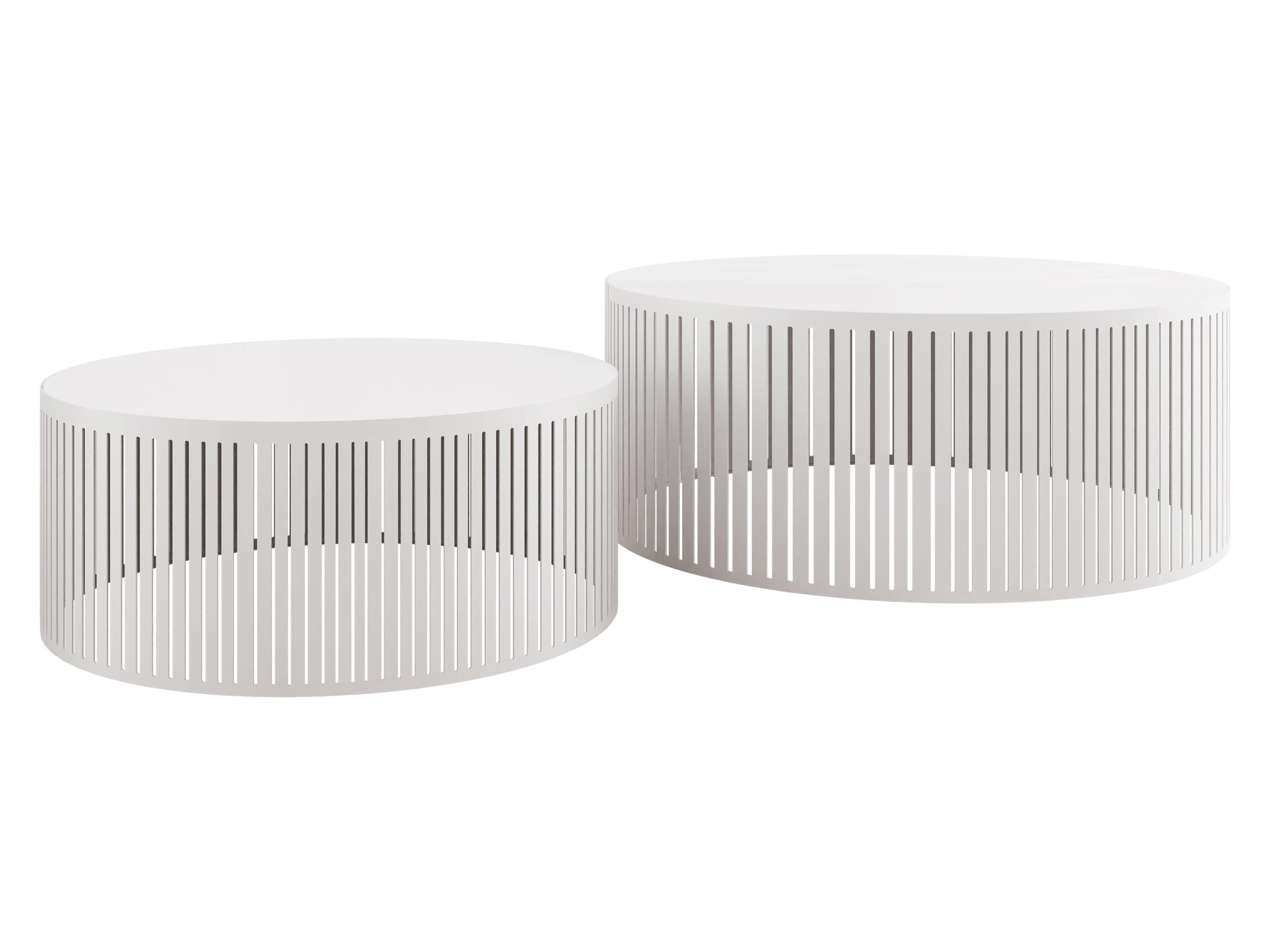 COUCHTISCH-SET Velede - Weiß, Holzwerkstoff/Metall (75/75/30cm) - MIRJAN24