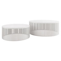 COUCHTISCH-SET Velede - Weiß, Holzwerkstoff/Metall (75/75/30cm) - MIRJAN24