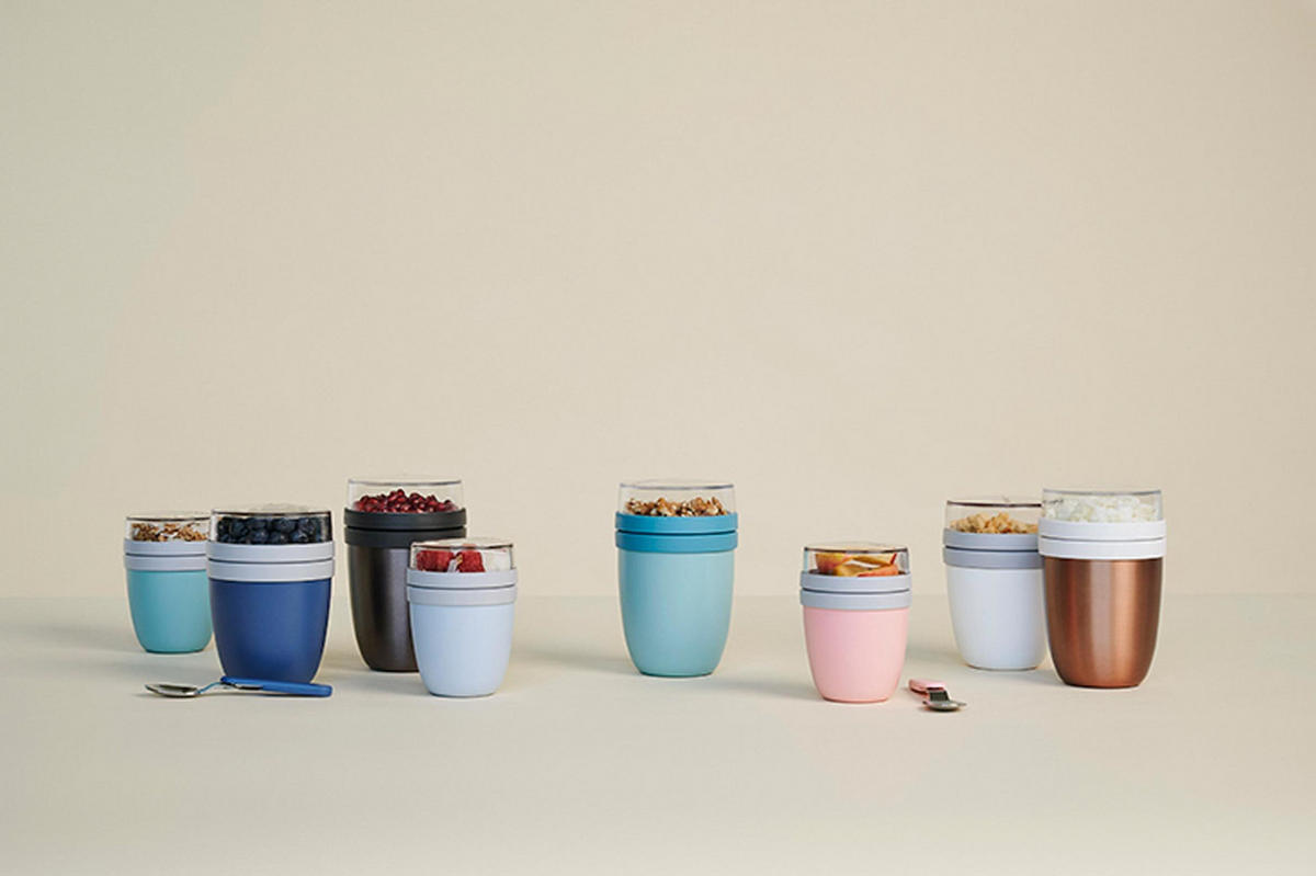 LUNCHPOT MINI + REGULAR Ellipse Nordic Black 2er Set - Schwarz, Kunststoff (1/1/1cm) - Mepal