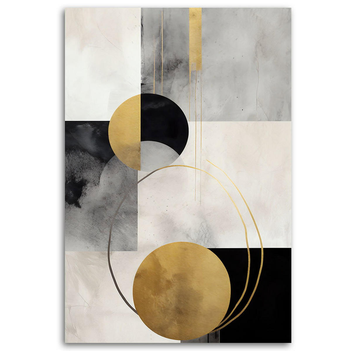 KUNSTDRUCK Gold 60/90 cm - Goldfarben, Textil (60/90cm) - KUNSTLOFT