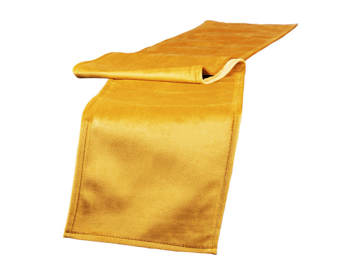 TISCHBAND Samt&Sonders curry-senf 140/18 cm - Currygelb, Textil (18/140cm) - beties Heimtextil