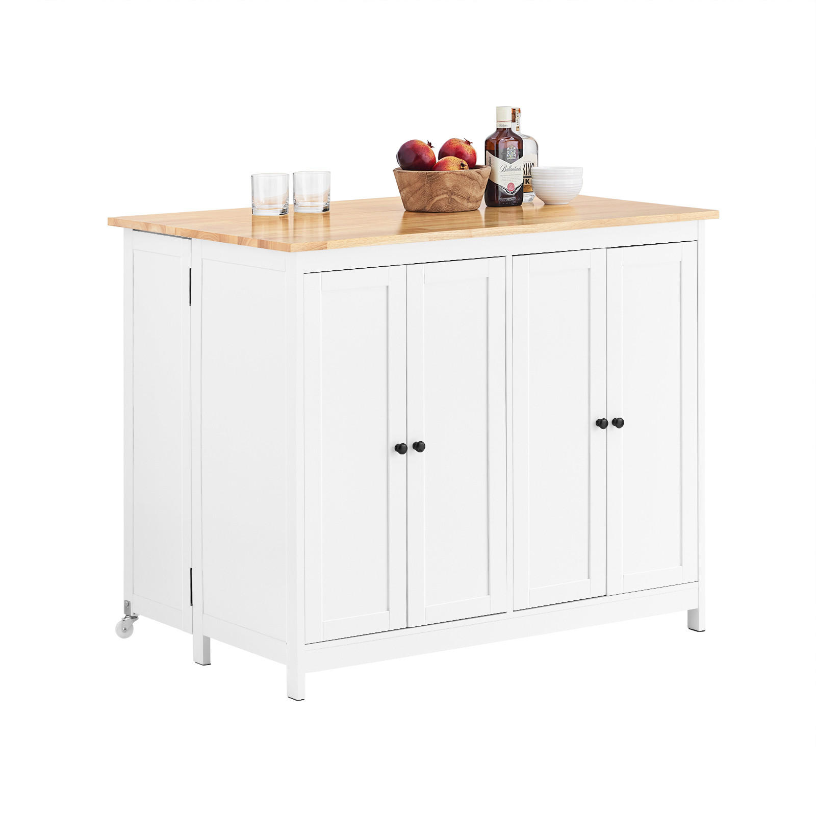 KÜCHENINSEL Weiß - Weiß/Naturfarben, Holz/Holzwerkstoff (102/92/72cm) - SoBuy