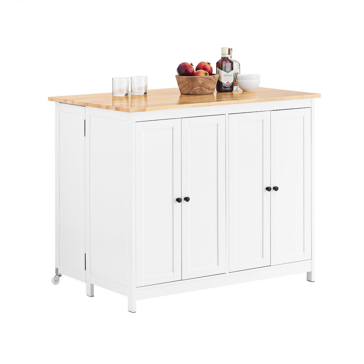 KÜCHENINSEL Weiß - Weiß/Naturfarben, Holz/Holzwerkstoff (102/92/72cm) - SoBuy