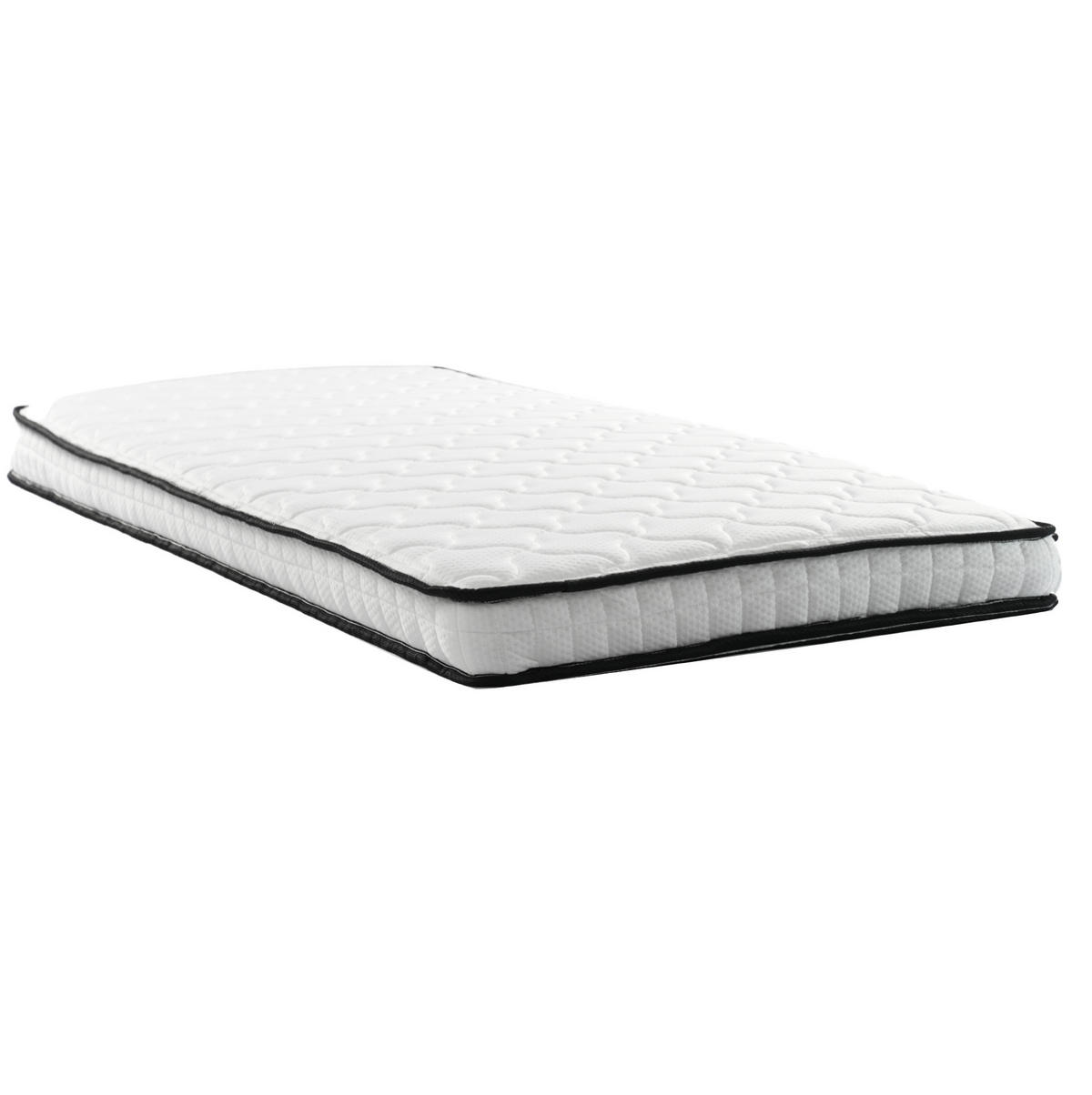 MATRATZE 90 x 190 cm aus Fabric und Metall mit ergonomischem Design, Weiß - Weiß, Textil (90/190cm) - OKMYHOME