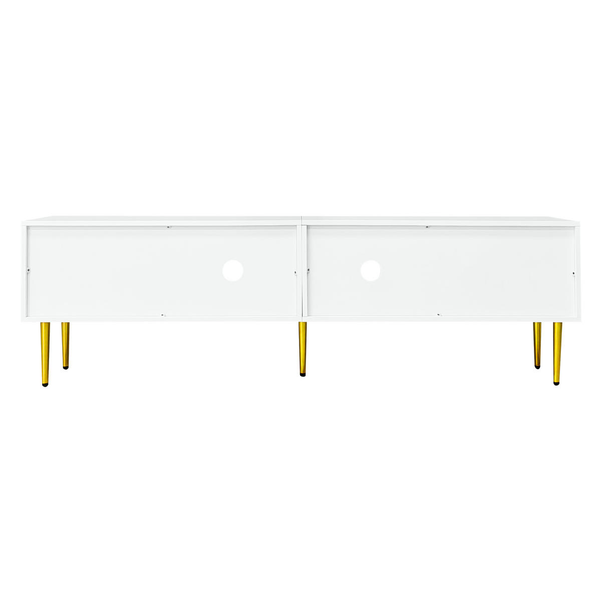TV-SCHRANK 140/38/38 cm weiß Hochglanz mit 16 Farb-LED-Beleuchtung für 60 Zoll Fernseher - Weiß, Holzwerkstoff (140/38/38cm) - OKWISH
