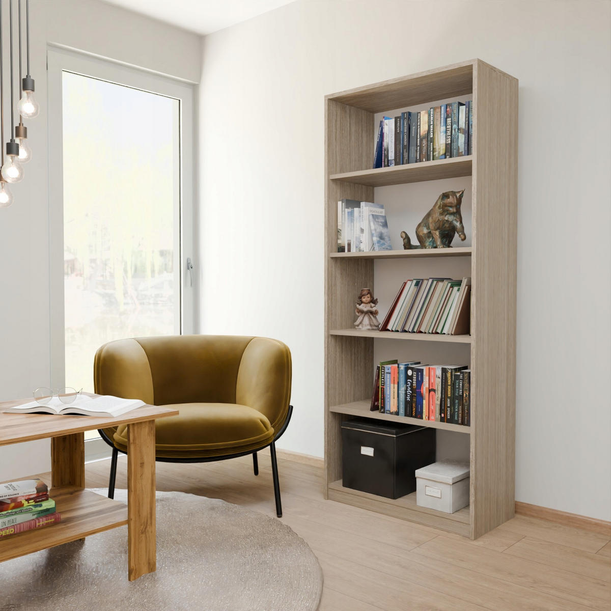 BÜCHERREGAL R6 Sonoma Eiche 74/35/180 cm - Sonoma Eiche, Holzwerkstoff (74/180/35cm) - Matkam Möbel
