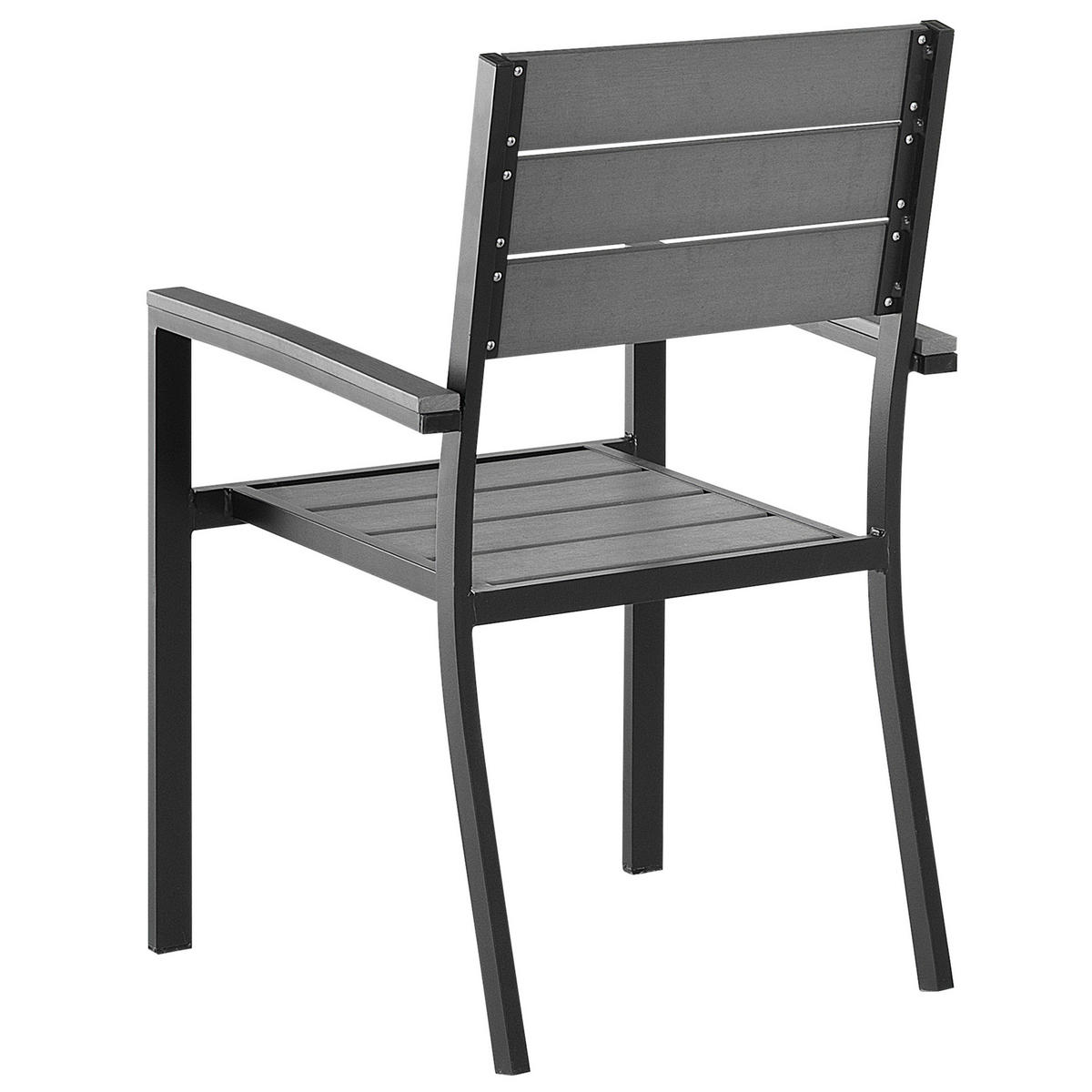 GARTENMÖBEL SET 4-Sitzer Kunstholz grau/schwarz Prato - Schwarz/Grau, Kunststoff - Beliani