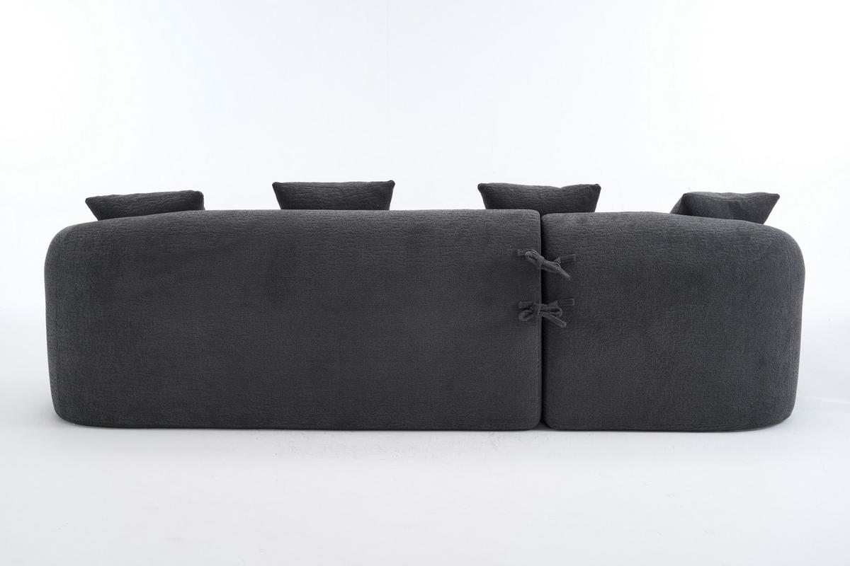 ECKSOFA 243/150/67 cm Dunkelgrau Chenille - Dunkelgrau, Textil (243/150cm) - Oxeza
