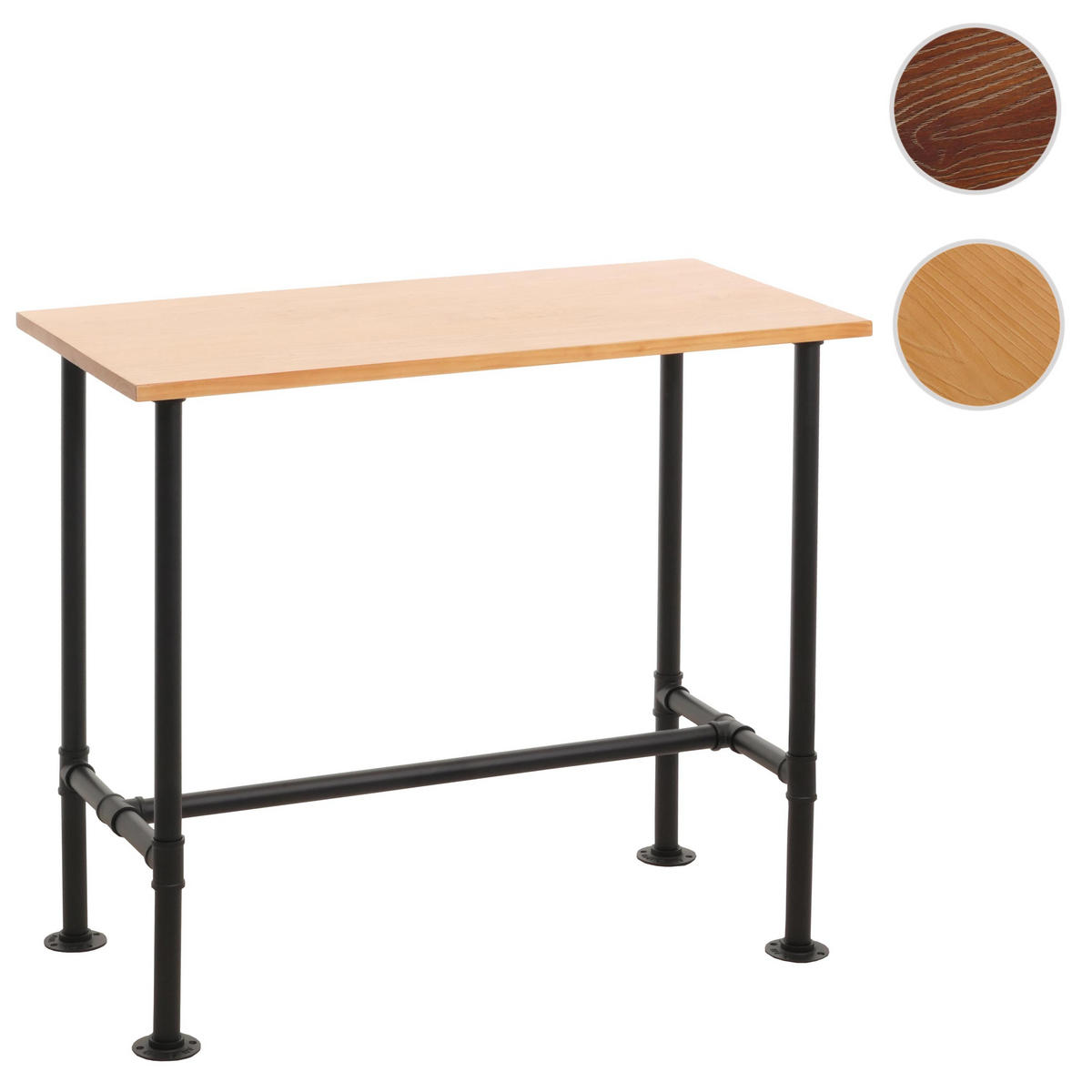 BARTISCH eckig Schwarz, Beige - Beige/Schwarz, Holz (120/108/61cm) - MCW