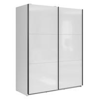 SCHWEBETÜRENSCHRANK Tetrix weiß / weiß Hochglanz 153,5 / 60 / 195,5cm - Weiß Hochglanz/Weiß, Holz/Holzwerkstoff (153.5/195.5/60cm) - Feldmann-Wohnen