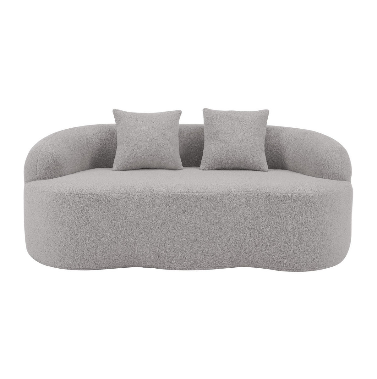SOFA geschwungen 2-Sitzer Hellgrau - Hellgrau, Kunststoff (170/70/89cm) - Meubliv