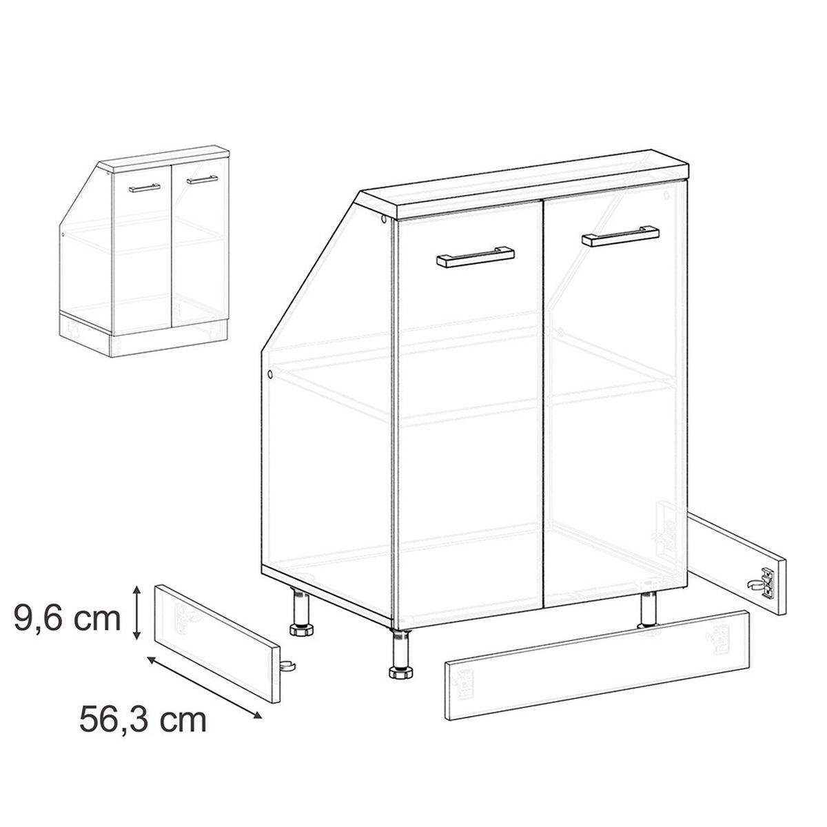 SOKLOVÝ PANEL R-Line, Antracit/Antracit, 56.3 cm Sada 2 kusů - antracitová, kompozitní dřevo (56.3/9.6/1.6cm) - Vicco