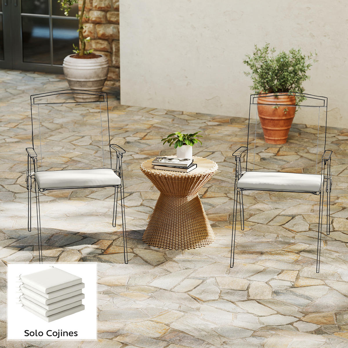 SESSELAUFLAGEN Creme 6 Stück - Beige, Kunststoff (42/7/46cm) - GiPP