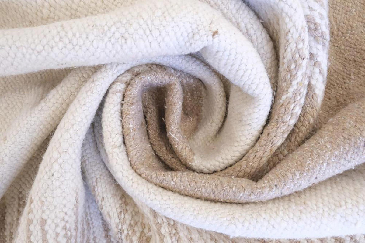 BERBERTEPPICH Kelim Marokko Wolle 140x 200 cm - Beige, Naturmaterialien (140/200cm) - AFK Living