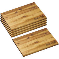 SCHNEIDEBRETT, "Brotzeit" 5 Stück, Akazienholz - 32 x 21cm - Naturfarben, Holz (21/32cm) - Kesper