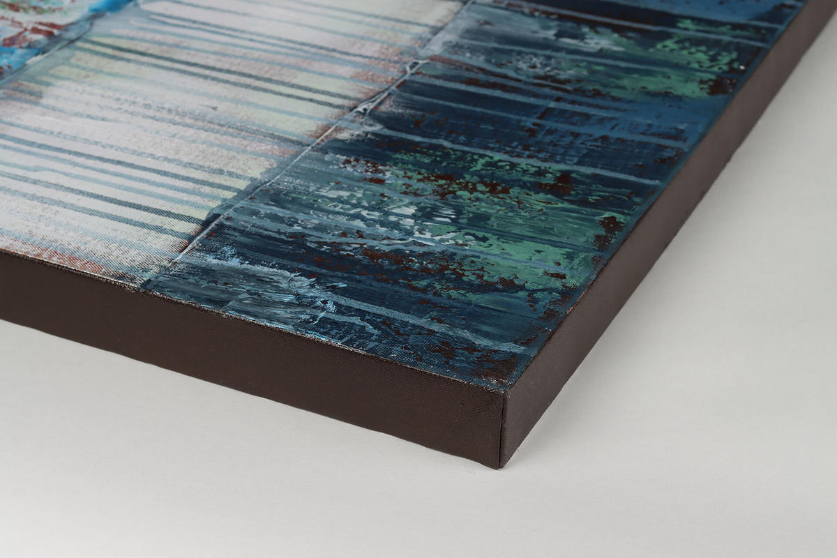 ÖLGEMÄLDE 80/120 cm - Türkis/Blau, Holz/Textil (80/120cm) - KUNSTLOFT
