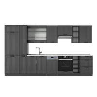KUHINJA Fame-Line Temno siva 355 cm , DP Marmor - temno siva/antracit, leseni material (355/81.6/60cm) - Vicco