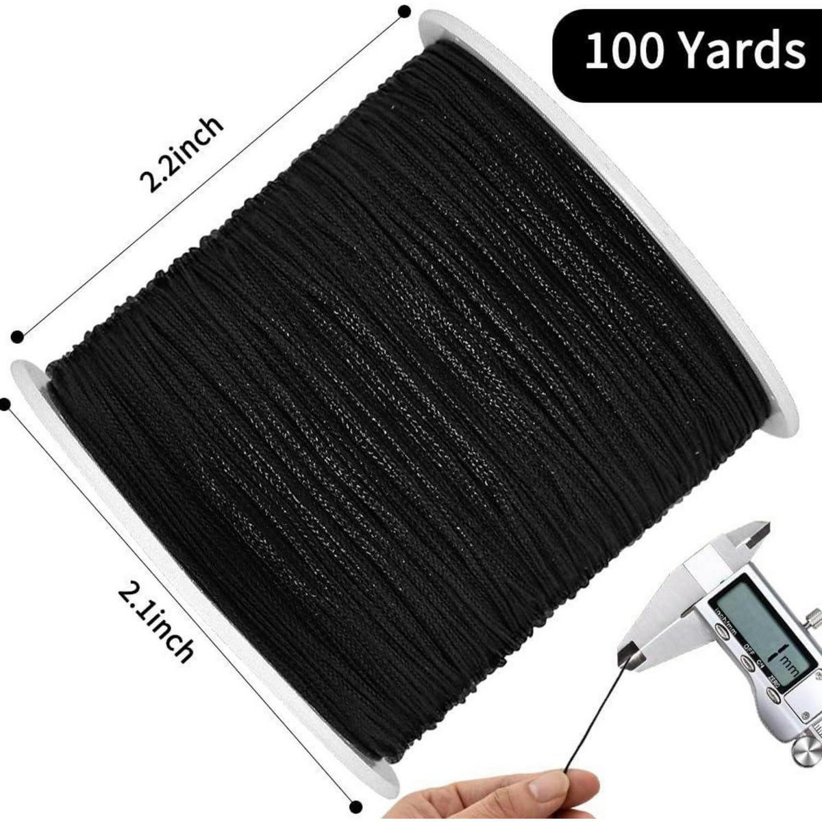 NYLONSCHNUR Schwarz 1 mm x 100 m - Schwarz, Kunststoff (5.3/5.3/10000cm)