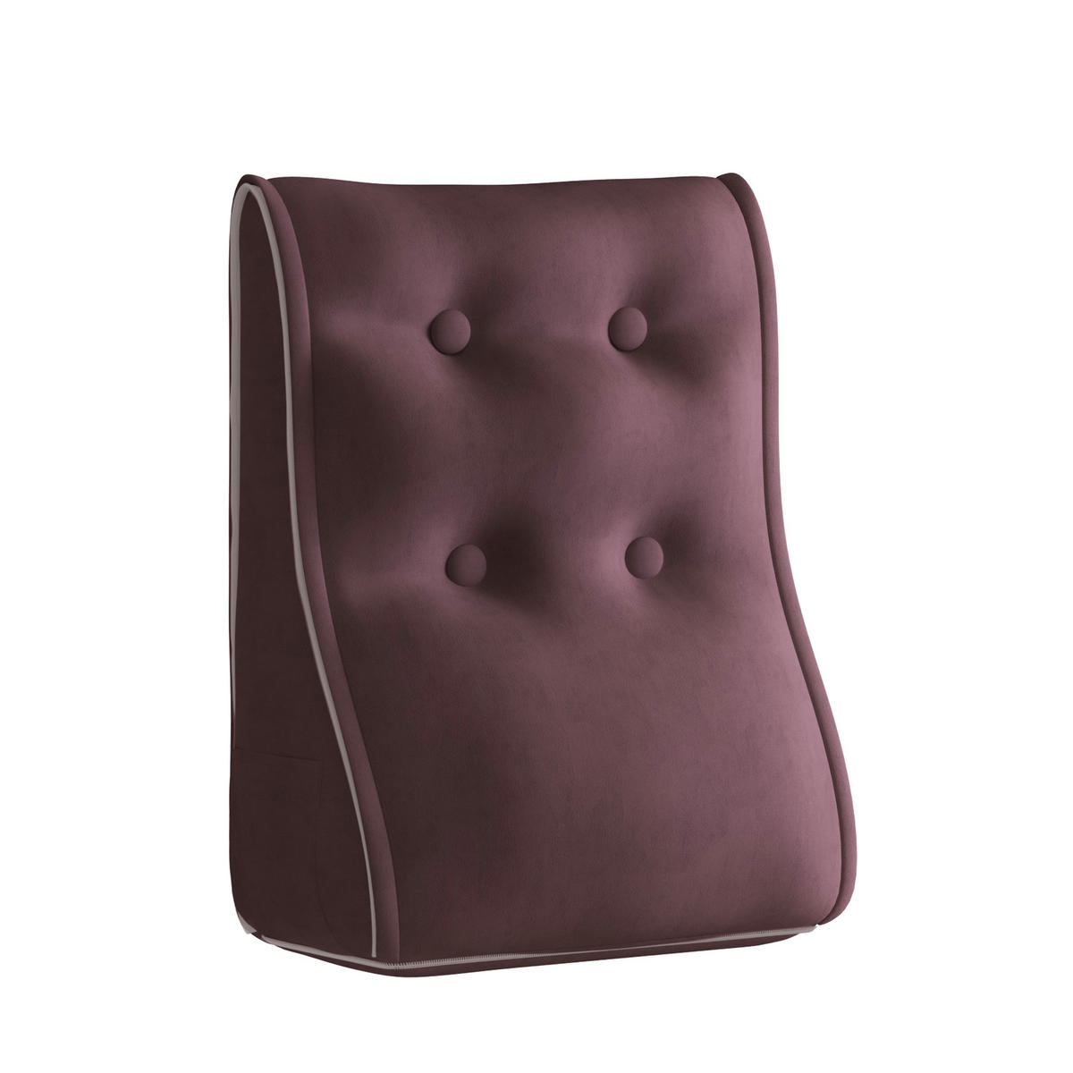RÜCKENKISSEN Kopfteilkissen Samt kastanienbraun 40/22cm - Kastanienfarben, Textil (22/40cm) - Vercart