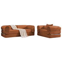 SOFA-SET 2-tlg. Cord Braun - Braun, Kunststoff (78/65/190cm) - Meubliv
