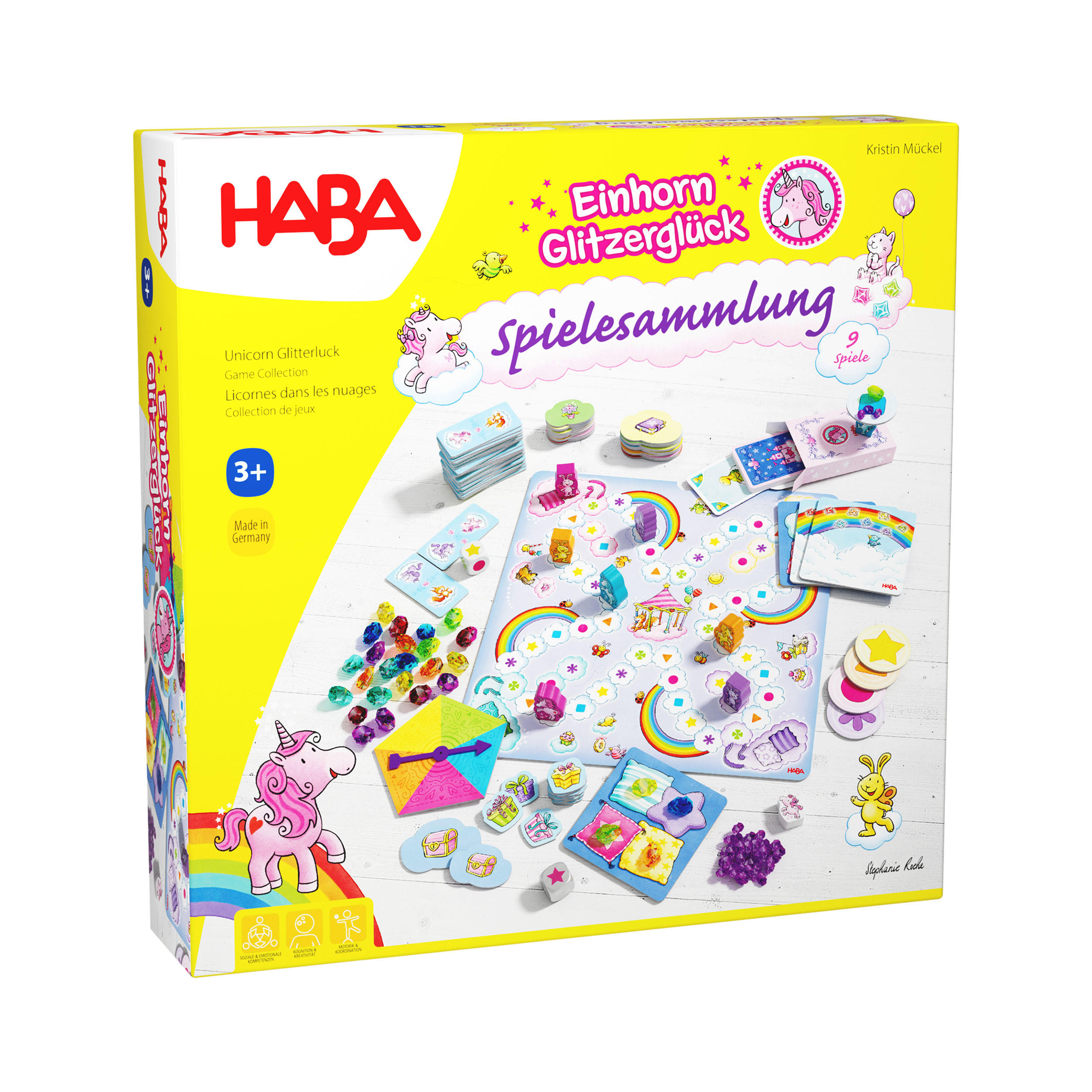 SPIELESAMMLUNG Einhorn Glitzerglück, ab 3 Jahren - Multicolor, Naturmaterialien (30.8/30.8cm)