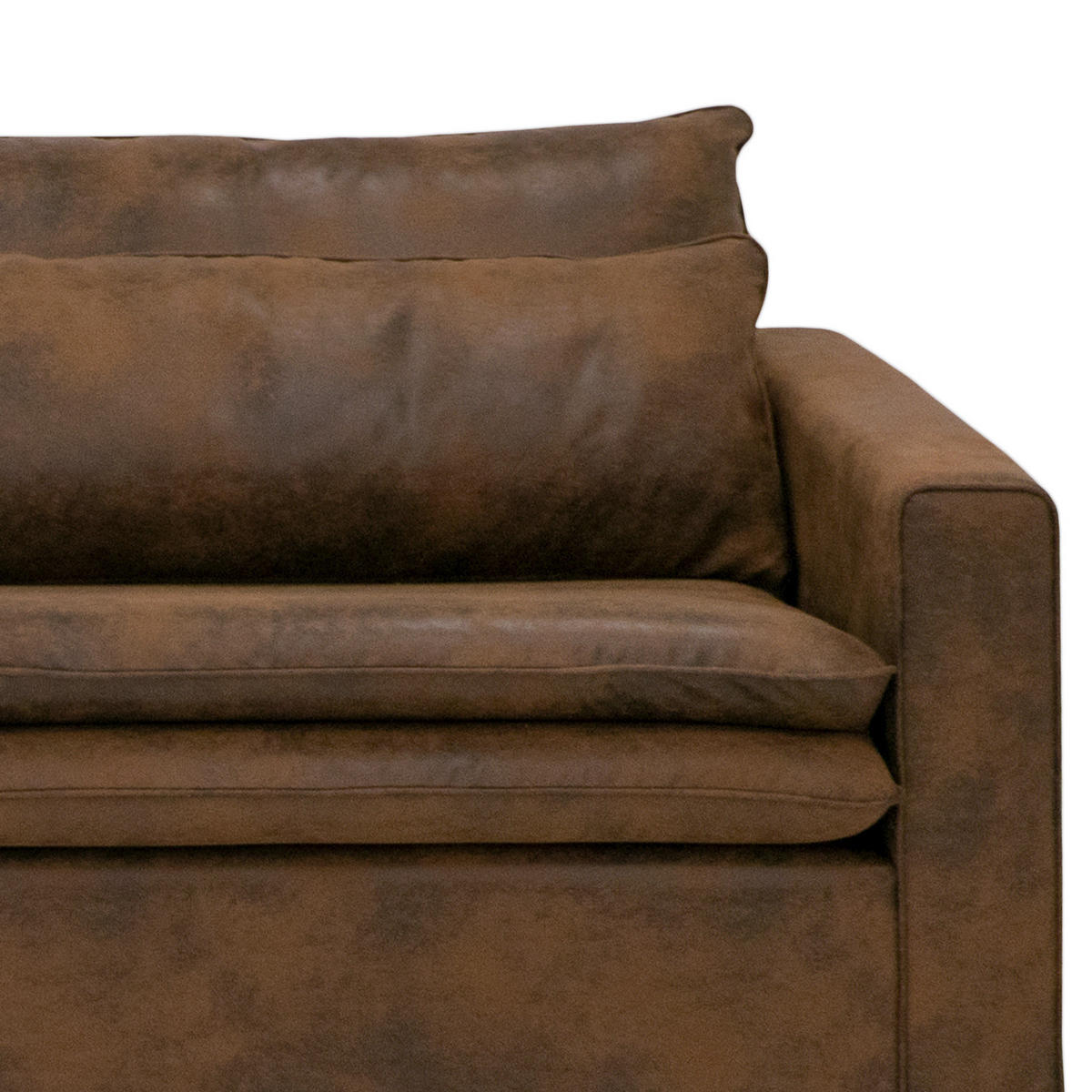 BIGSOFA - Dunkelbraun/Braun, Buchenholz/Textil (240/82/104cm) - home24