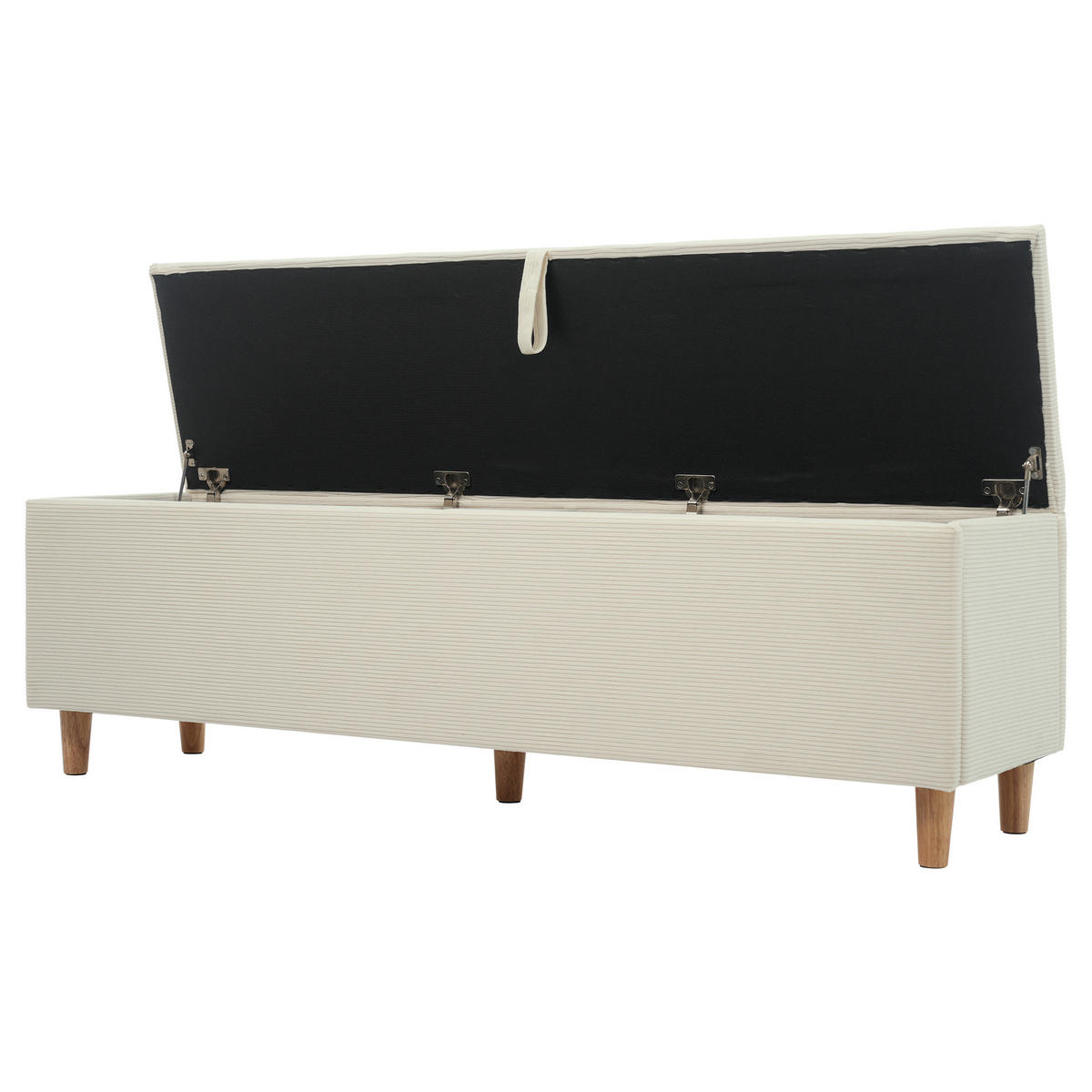 BETTBANK 145x38 cm Beige mit Stauraum - Beige, Holz (145/46/38cm) - FLIEKS