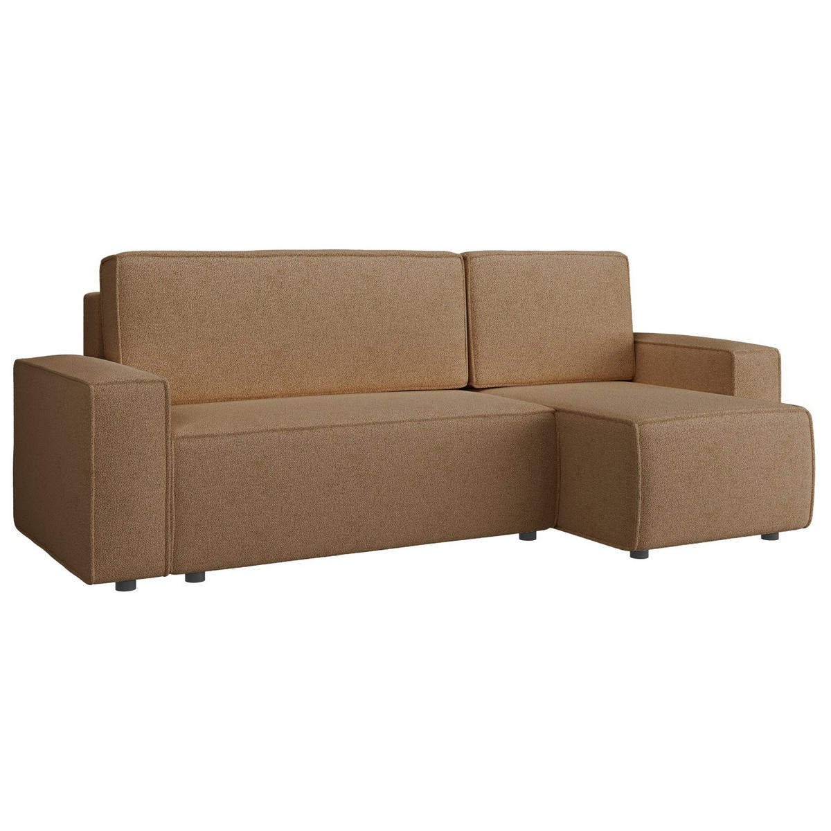 ECKSOFA Copertino Hellbraun beidseitig montierbar - Hellbraun/Schwarz, Kunststoff/Textil (244/145cm) - Selsey