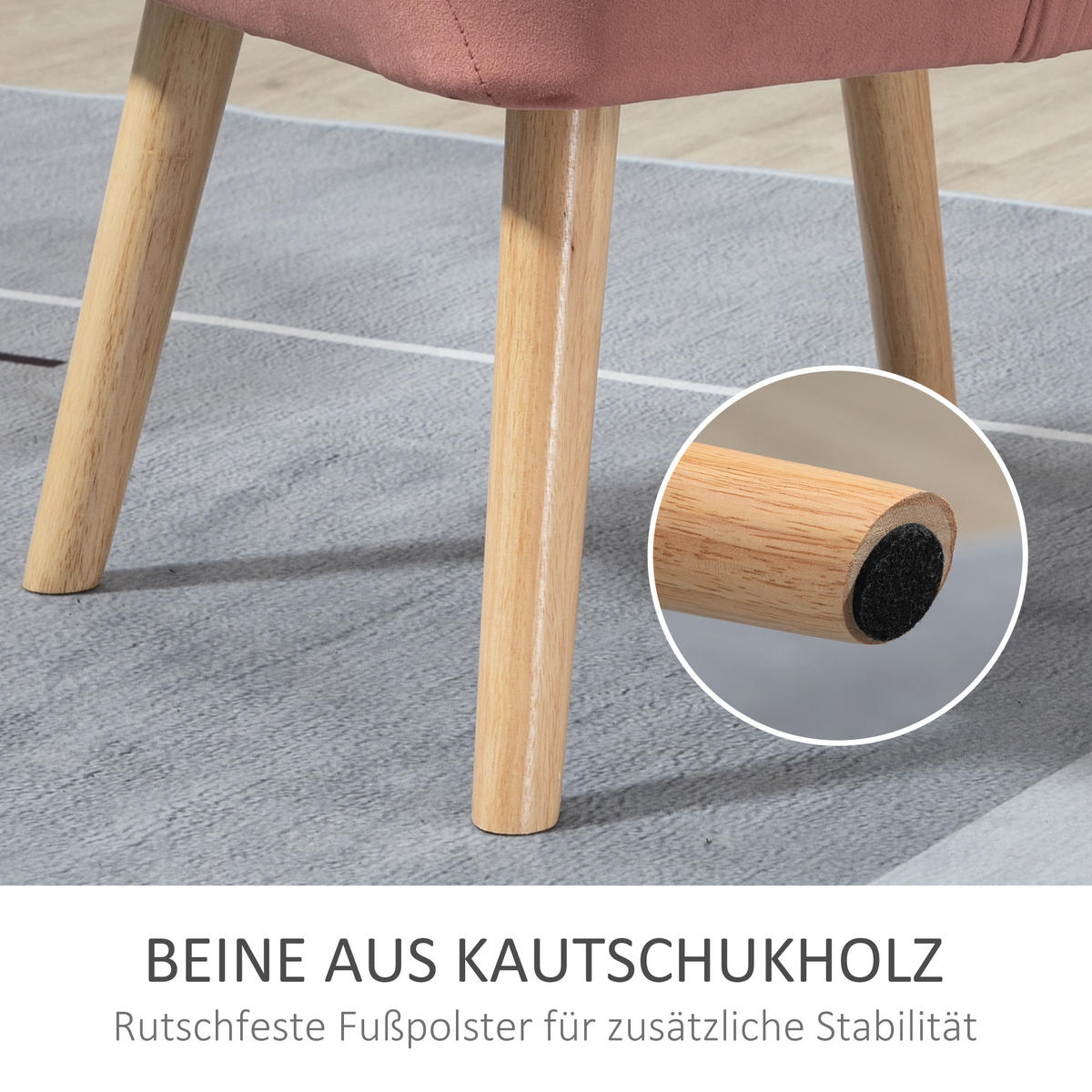 EINZELSESSEL, Relaxsessel, Sessel, Rosa - Rosa, Kunststoff (61/72/68.5cm) - HOMCOM