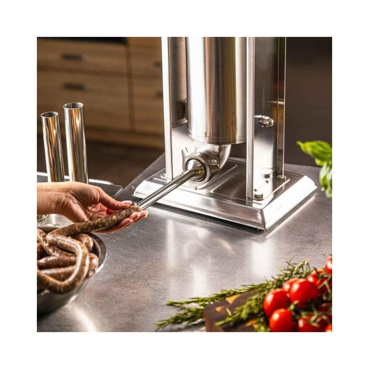 WURSTFÜLLER Silber 37/30/64,9 cm 62910 - Silberfarben, Metall (30/64.9/37cm) - Klausberg 