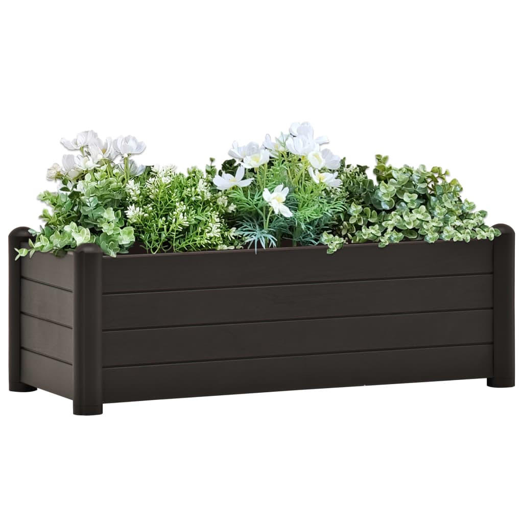 GARTEN-HOCHBEET PP Anthrazit 100x43x35 cm - Anthrazit, Kunststoff (100/35/43cm) - furnicato