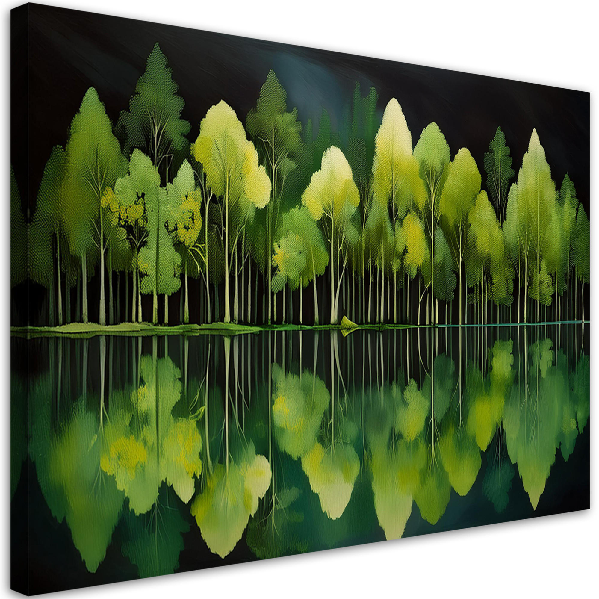 WANDBILD waldnatur grüne landschaft - Grün, Textil (60/40cm) - Feeby