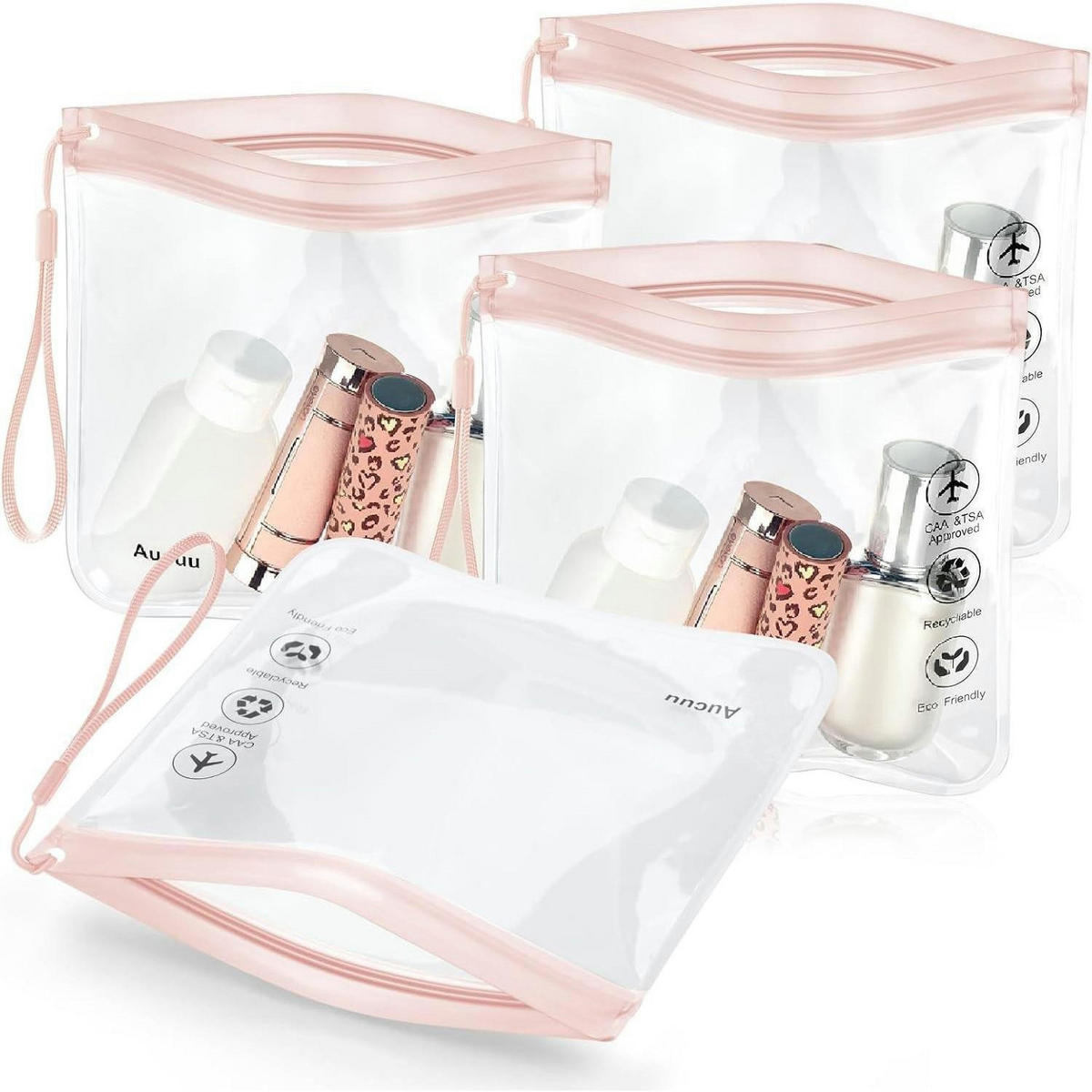 KULTURBEUTEL 4-teiliges Set 20 cm transparent - Transparent, Kunststoff (20/1/20cm)