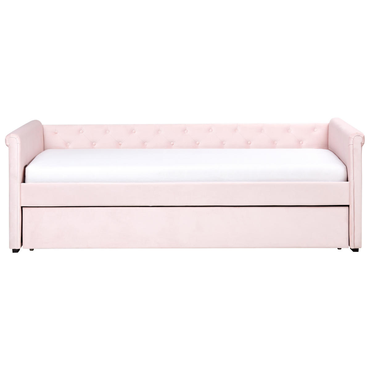 TAGESBETT Rosa 90-200 cm Libourne - Pink, Holz/Textil (90/200cm) - Beliani