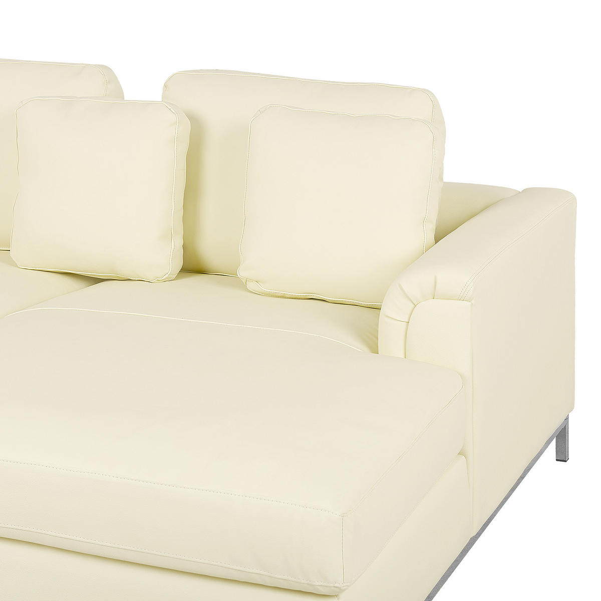 ECKSOFA Leder Beige rechtsseitig Oslo - Beige, Leder/Fell (270/151cm) - Beliani