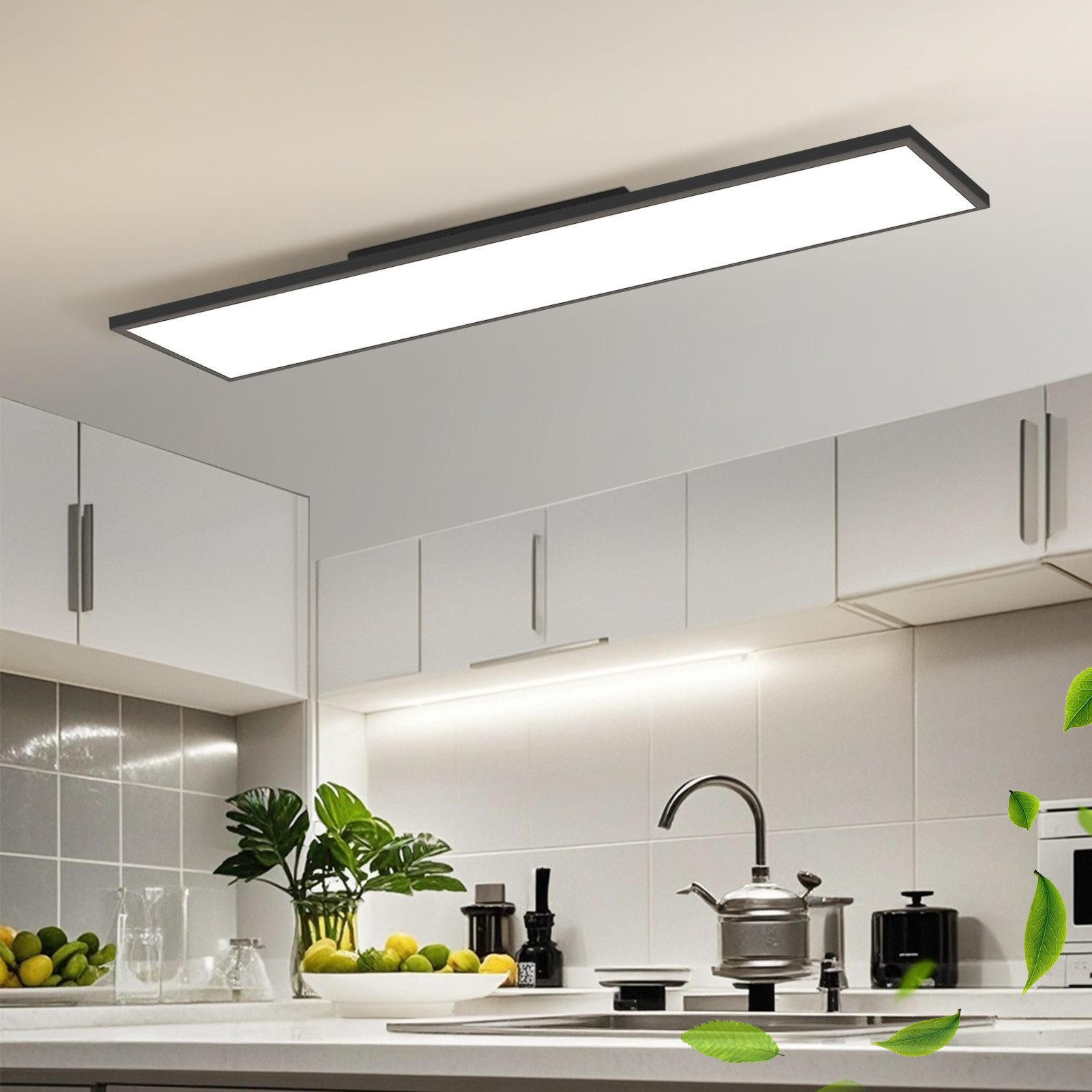 LED-DECKENLEUCHTE Liorthain 29.5/5/119.5 cm - Schwarz, Metall (119.5/29.5/5cm) - ZMH
