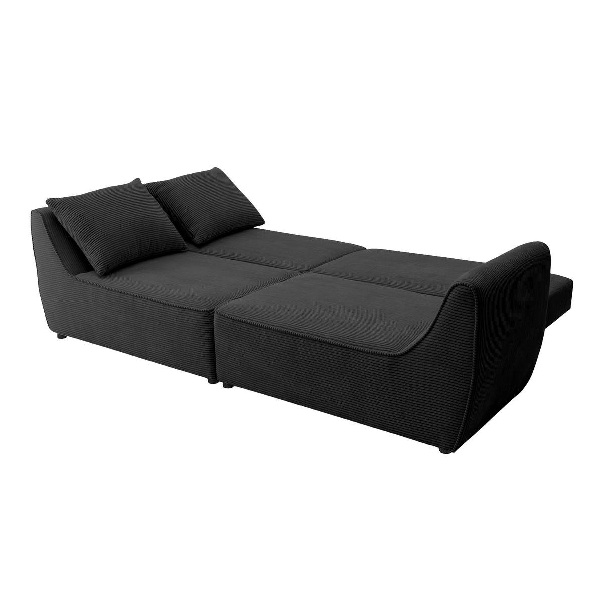 SOFA GRABO mit Schlaffunktion, Anthrazit - Anthrazit, Textil (260/75/145cm) - Fedve
