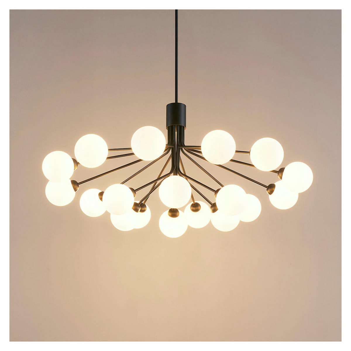 KRONLEUCHTER Audrey, Schwarz und weiß, 50cm - Weiß, Glas (50/110/50cm) - KOSILUM