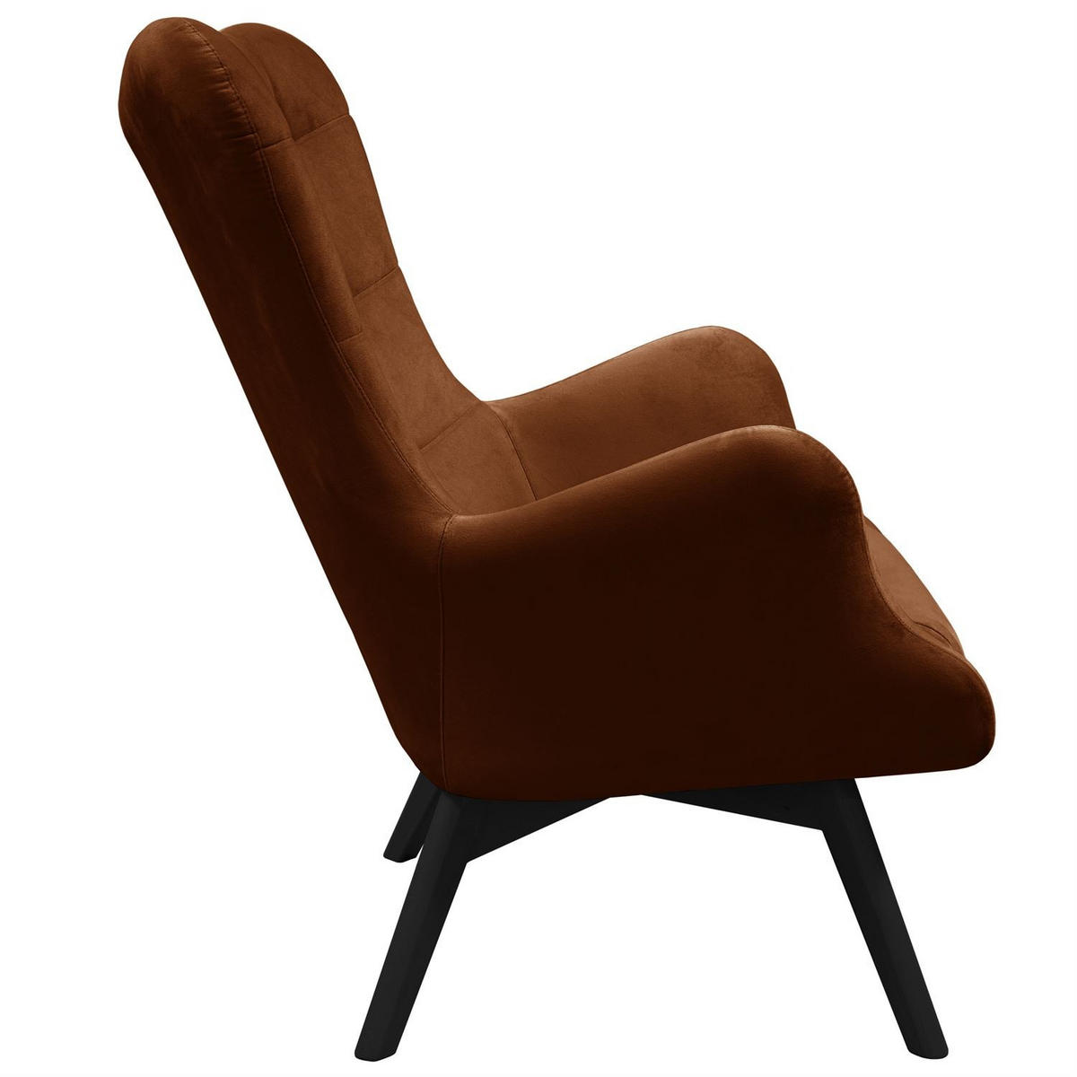 SESSEL SAND mit schwarzen Beinen - Schwarz/Braun, Textil (80/105/86cm) - Lookway