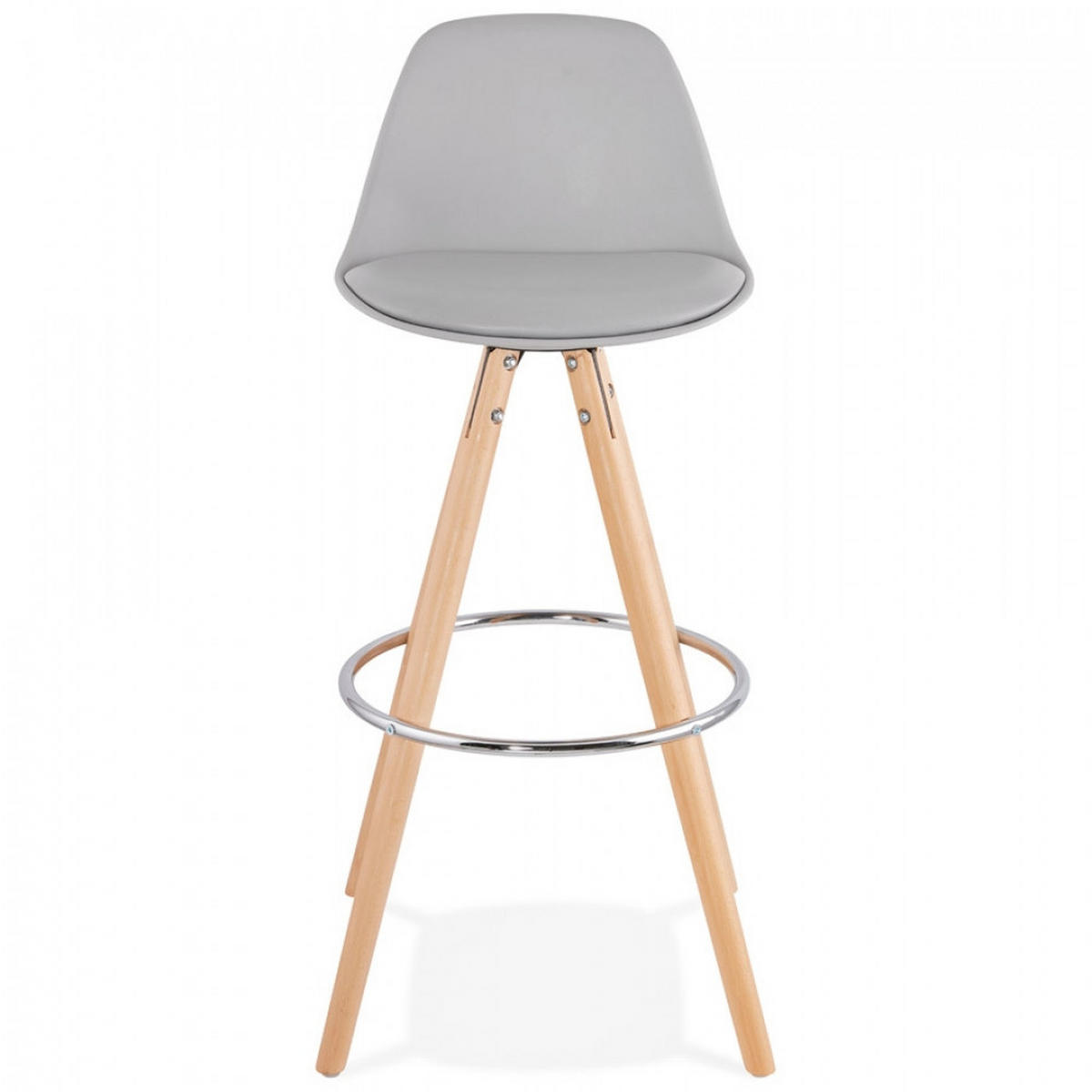 BARHOCKER grau 42x95x43cm - Buchefarben/Grau, Holz/Kunststoff (42/95/43cm) - AlterEgo