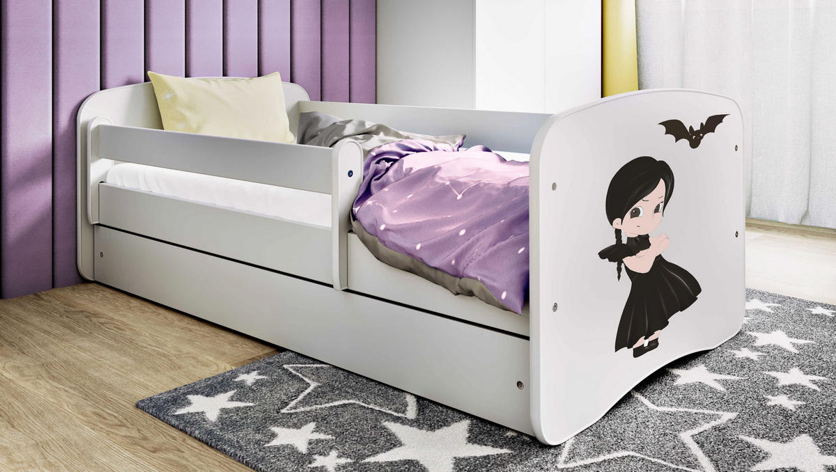 KINDERBETT Wednesday mit Schublade 180/80 90/61/184 - Weiß, Holzwerkstoff (80/180cm) - RAUMHIRSCH FURNITURE