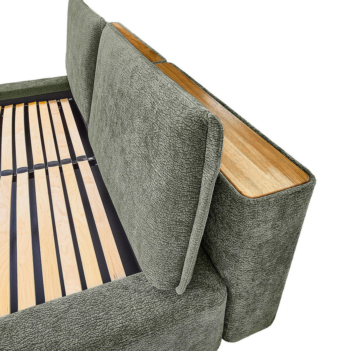 POLSTERBETT - Dunkelgrün, Textil (160/200cm) - home24