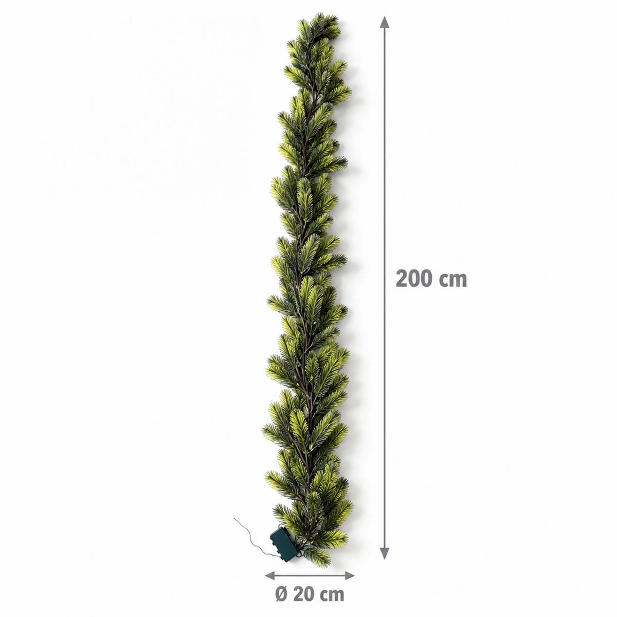 GIRLANDA Zelená LED časovač 2 m - tmavě zelená, plast (20cm) - Relaxdays