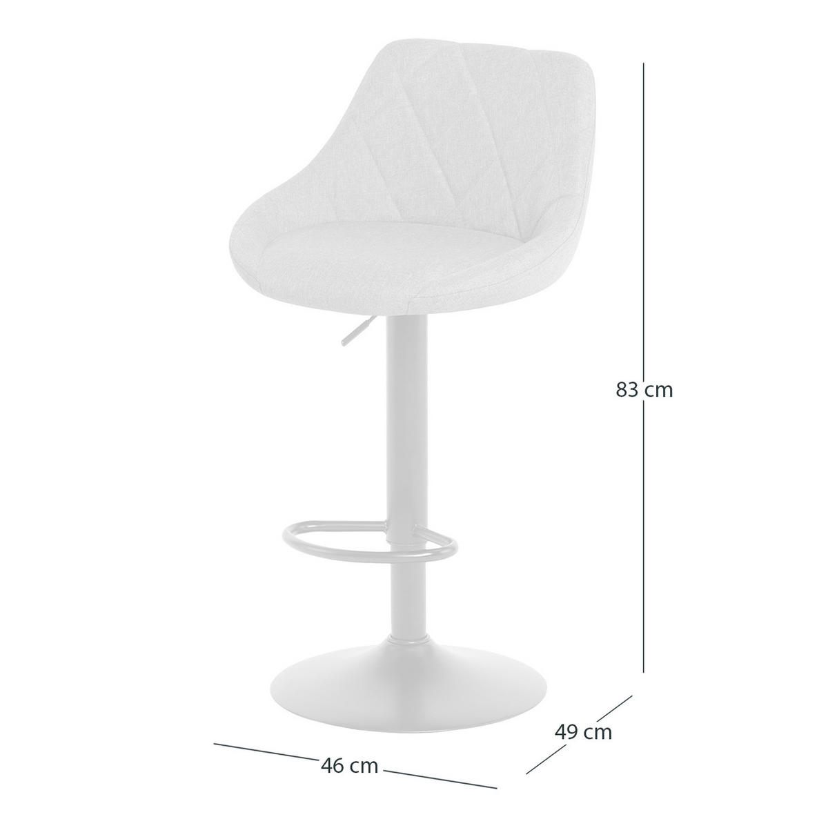 BARSTUHL - 2er-Set - Schwarz, Textil/Metall (46/83/49cm) - home24