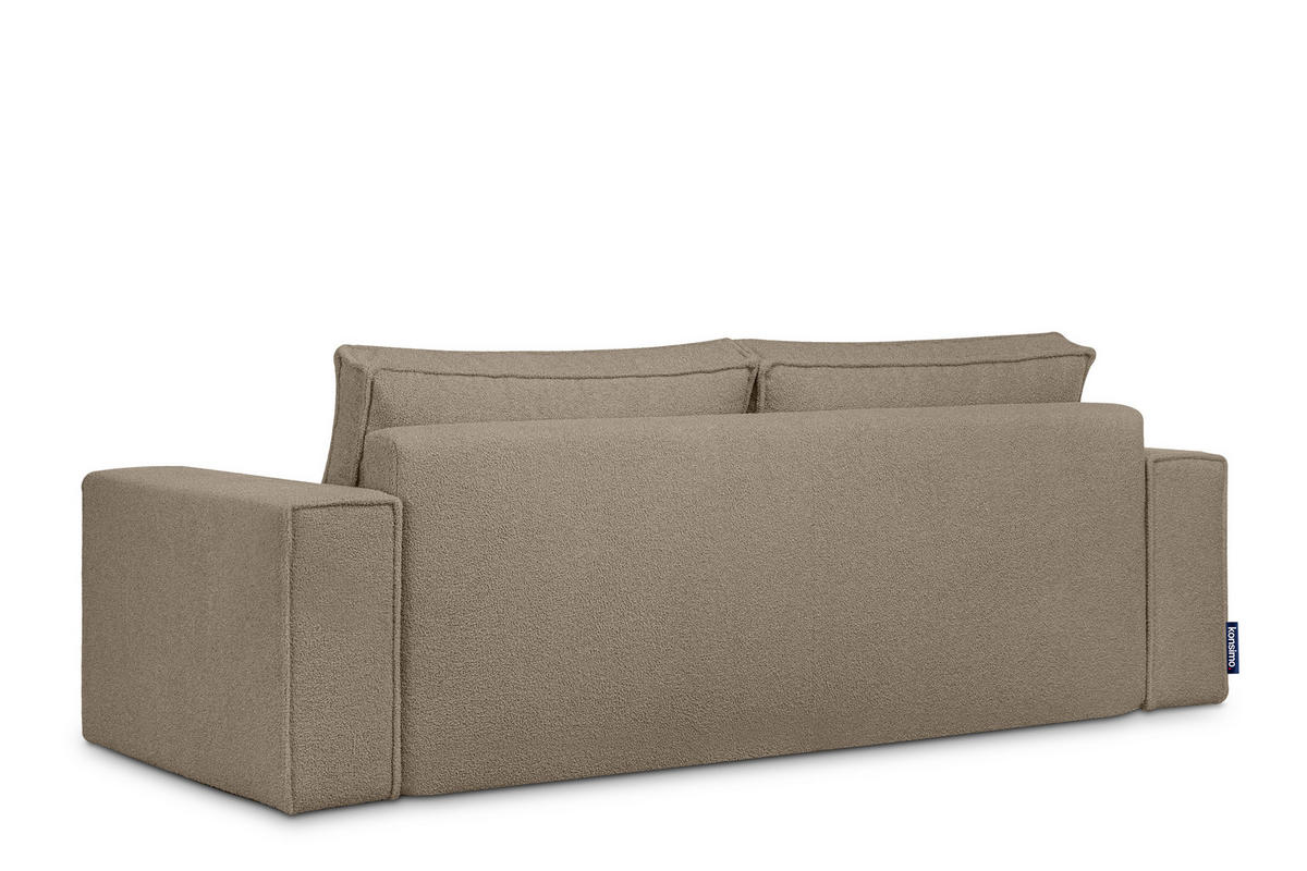 3-SITZER-SOFA NAPI II mit Schlaffunktion, dunkelbeige - Beige/Braun, Textil (244/89/101cm) - KONSIMO®