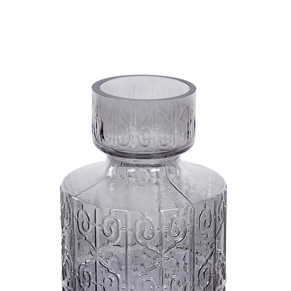 BLUMENVASE Glas grau Dikella - Grau, Glas (33cm) - Beliani